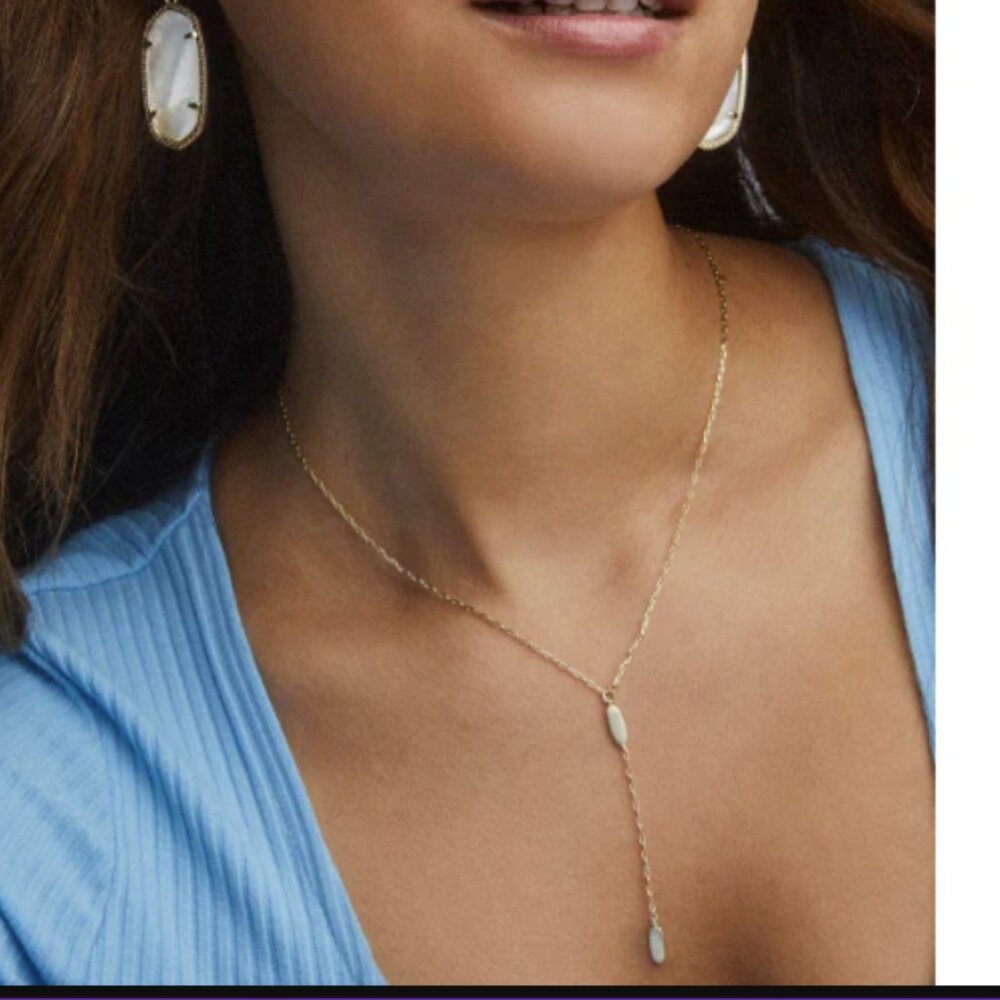 Kendra Scott y fern necklace rose gold